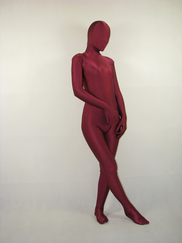 Unisexy Deep Red Spandex Lycra Full Body Zentai Suit - Click Image to Close